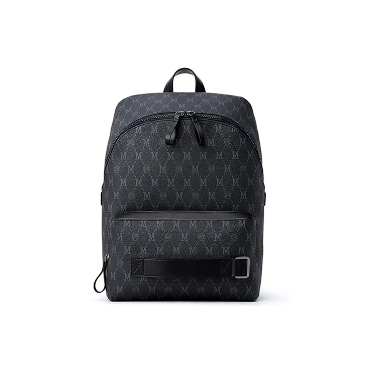 FION Artificial Leather Backpack Regular Men's Black-0