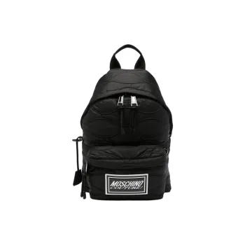 MOSCHINO Logo patch Quilted Backpack