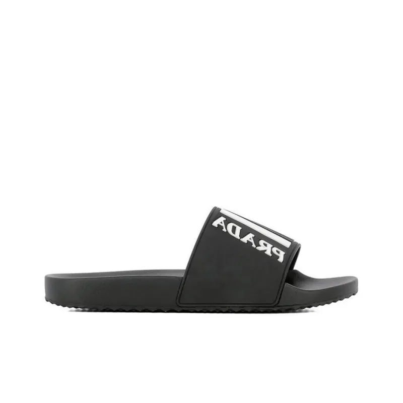 PRADA Quiet Slide Slippers Men's Black-1