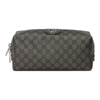 GUCCI Ophidia Canvas With Leather Makeup Bags Toiletry Bags Clutches Men's Black/Gray