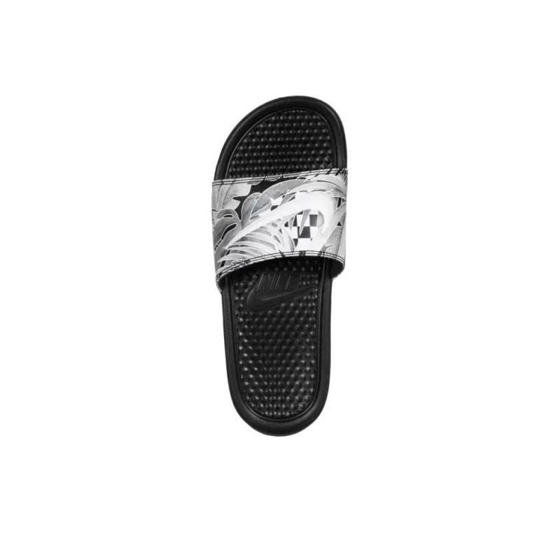 Nike Benassi Jdi Floral Slides Black/Grey Women's-4
