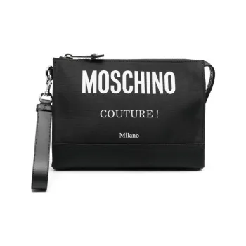 MOSCHINO Couture-print Clutch Bag