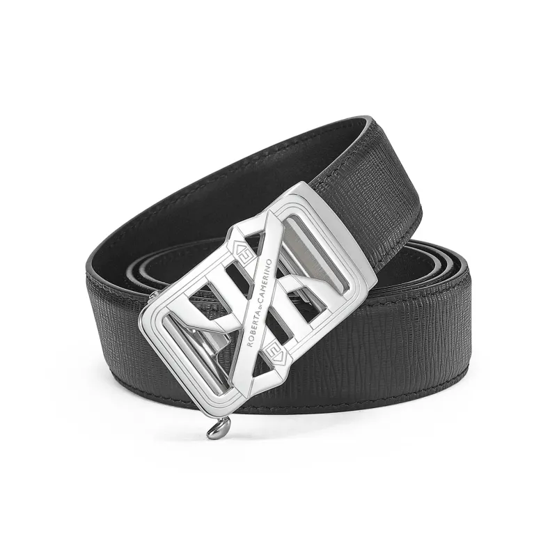 ROBERTA DI CAMERINO Cow Leather Belts Men's Black 3.5cm-1