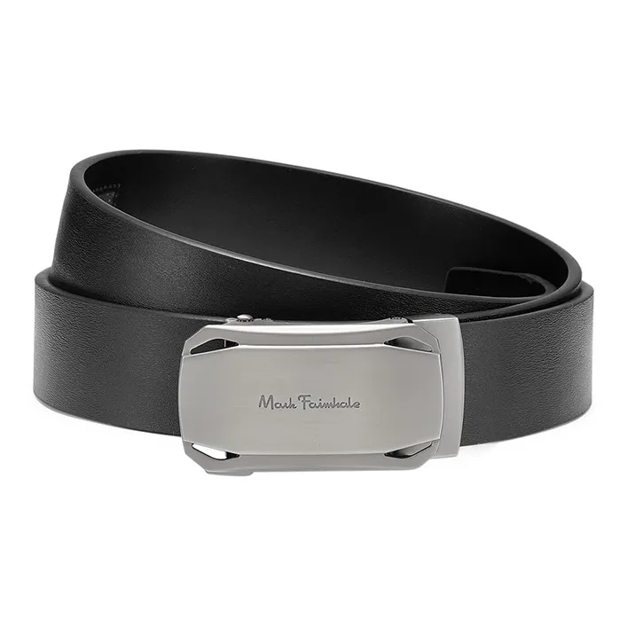 FAIRWHALE Minimalist Style Automatic Buckle Seamless Belt Genuine Leather Belt Men's Width 3.5CM-2