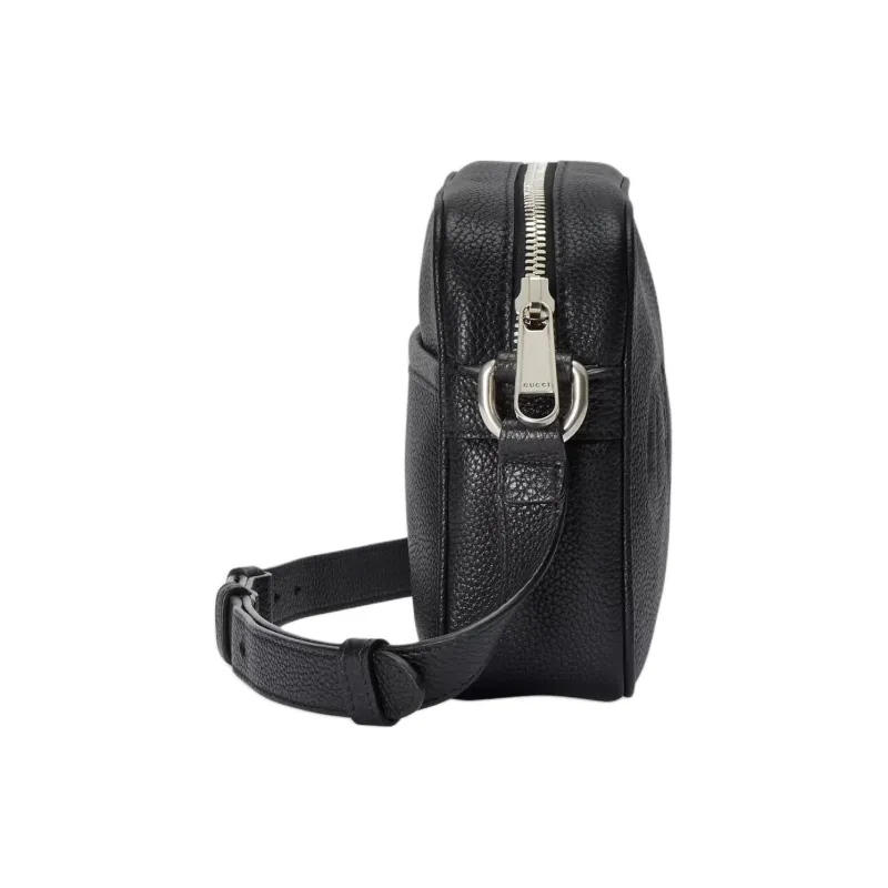 GUCCI Leather Crossbody Bag, Shoulder Bag Men's Black-2