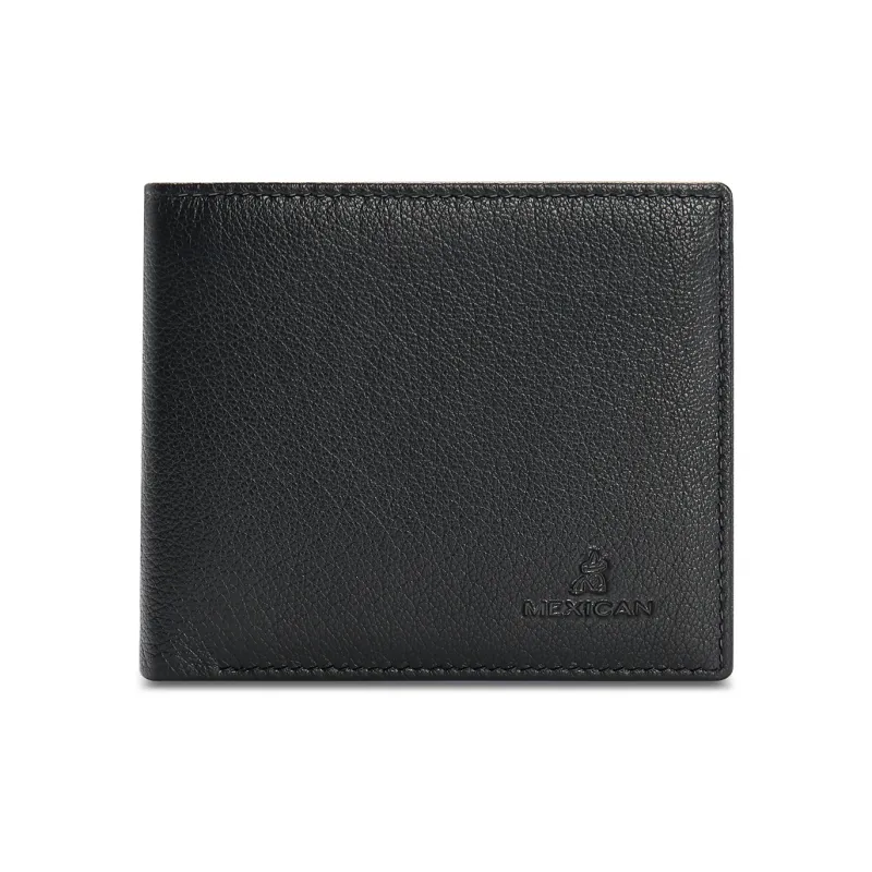 MEXICAN Sheepskin Wallet Regular Men's Black-2