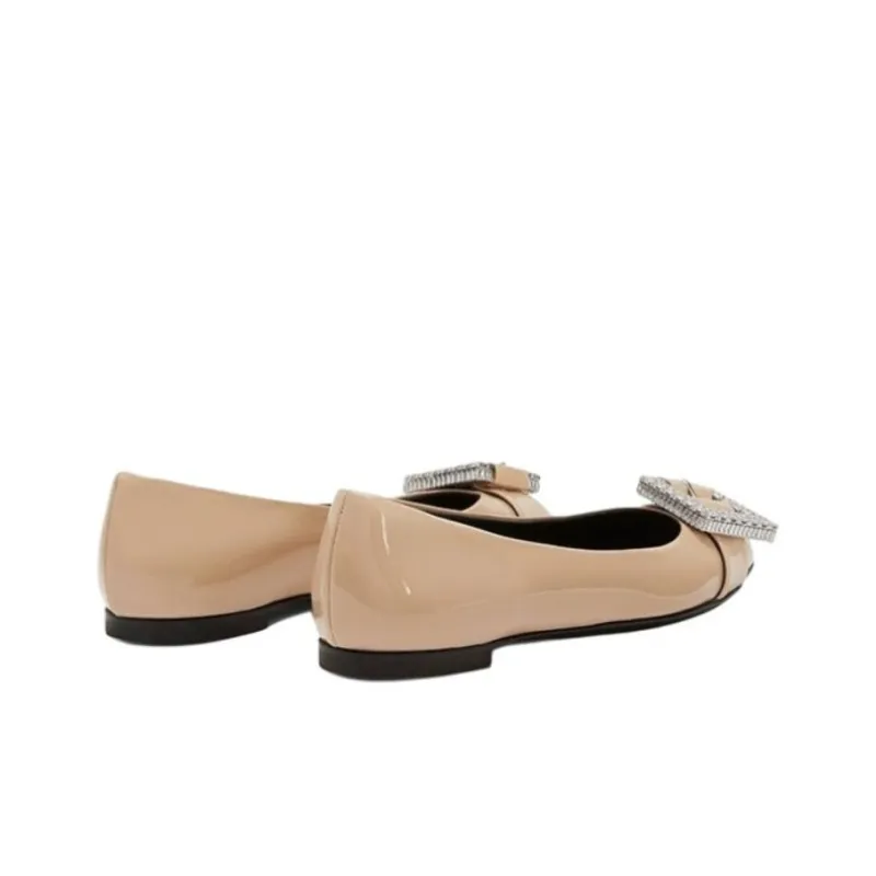Giuseppe Zanotti Buckle detail Leather Balarina Shoes Women's-2