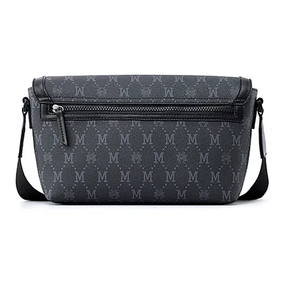 FION Artificial Leather Crossbody Bag Regular Men's Black-1