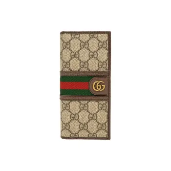 GUCCI Ophidia Canvas With Leather Wallet Men's Ebony/Brown