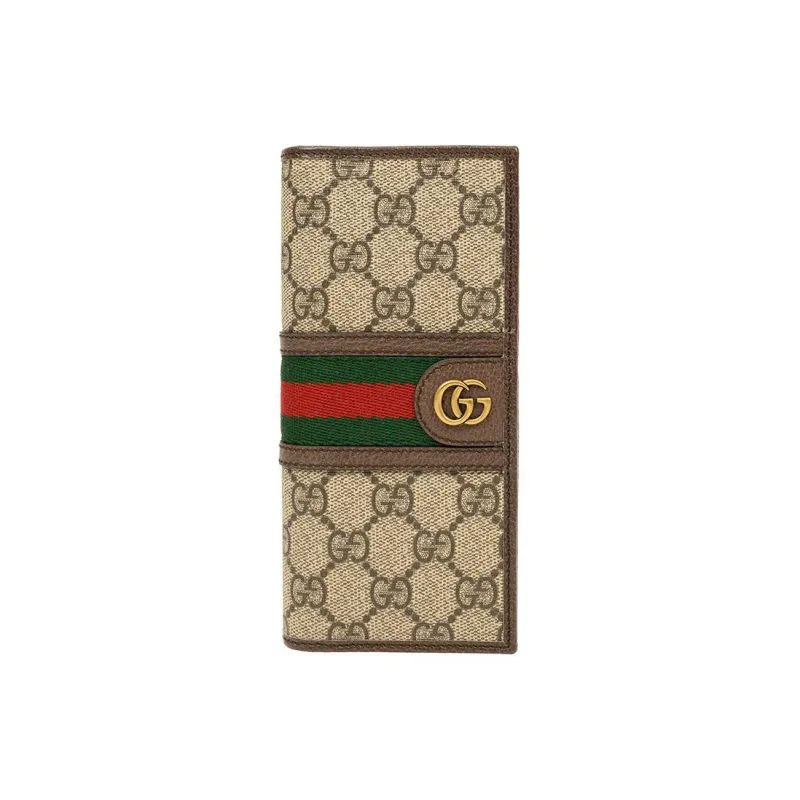 GUCCI Ophidia Canvas With Leather Wallet Men's Ebony/Brown-0