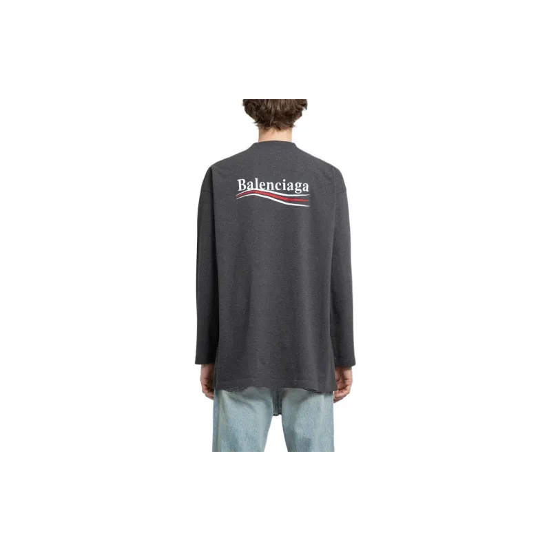 Balenciaga Logo Embroidered Long-Sleeve T-Shirt-1