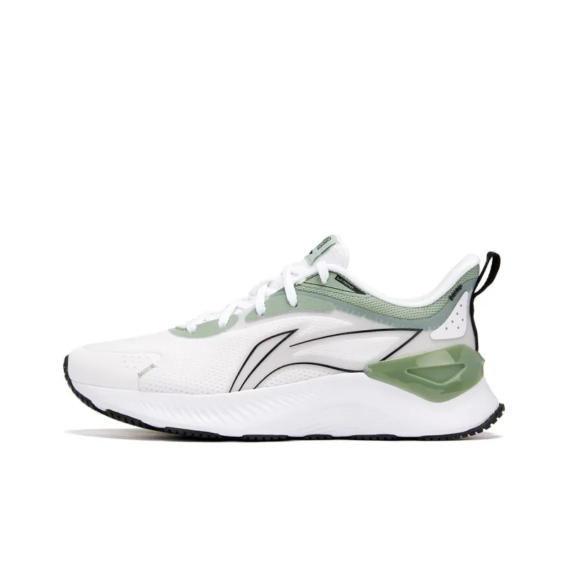 LiNing YueYing 3.0 Cushioned Wear Resistant Breathable Low Top Running Shoes Women's White Green-0