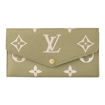 LOUIS VUITTON Sarah Monogram Empreinte Embossed Cow Leather Card Holder, Wallet Women's Khaki & Cream