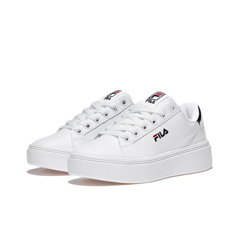 FILA Cour Plumpy Abrasion Resistant Breathable Low Top Skateboard Shoes Unisex White-1