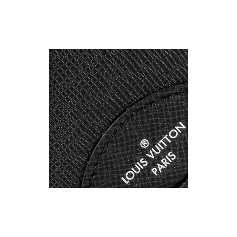 LOUIS VUITTON Cow Leather Clutch Men's Black-4