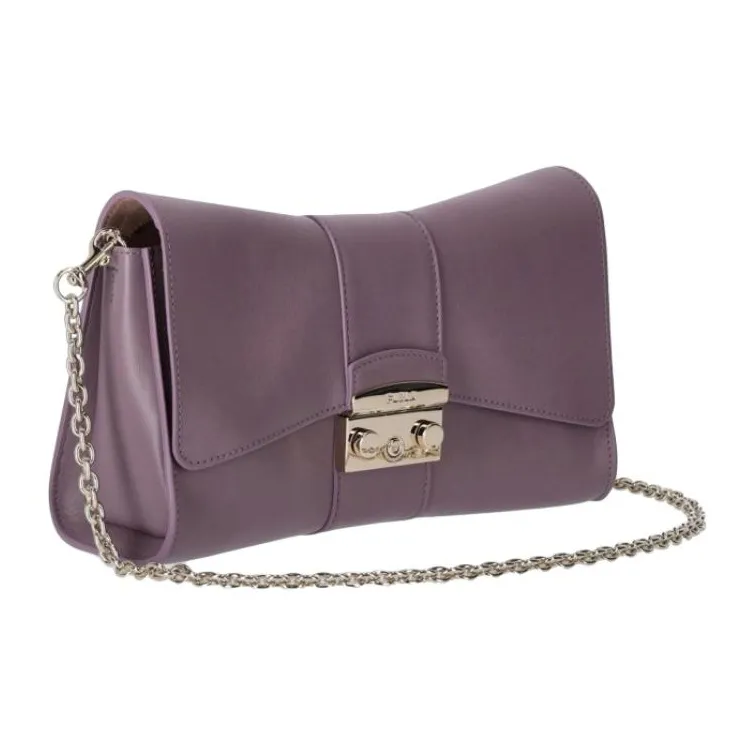 Furla Metropolis Collection Smooth Calf Leather Crossbody Bag, Shoulder Bag Women's Light Purple-1