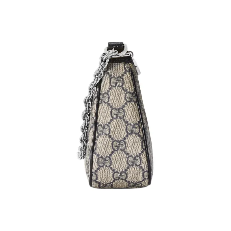 GUCCI Ophidia Canvas With Leather Shoulder Bag Handbag Small Size Women's Beige & Blue-3