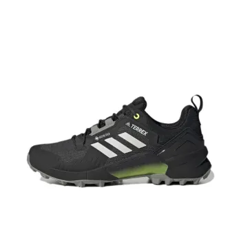 Adidas Terrex Swift R3 Gore Tex Hiking Slip Resistant And Breathable Low Top Hiking Shoes Men's Black White Green