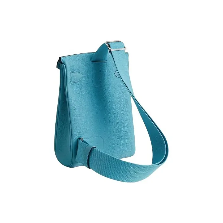 HERMES Hac A Dos Togo Calfskin Shoulder Bag Crossbody Bag Small Size Unisex Light Blue-2