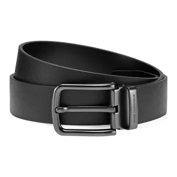 FAIRWHALE Vintage Print Logo Pin Buckle Genuine Leather Belt Men's Width 3.5CM