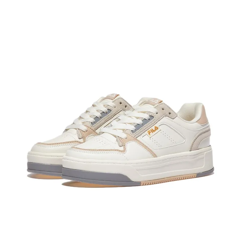 FILA Abrasion Resistant Breathable Low Top Skateboard Shoes Unisex Beige Brown-2