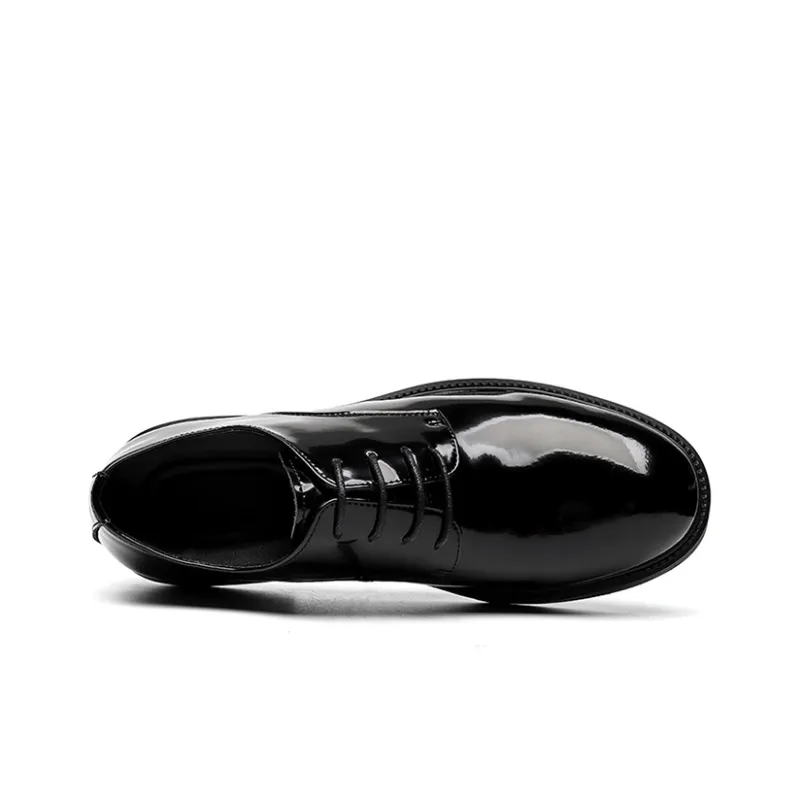 GZZ Dress Shoes Men Low Top Black-3