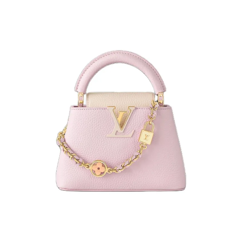 LOUIS VUITTON Capucines Taurillon Leather Shoulder Bag, Crossbody Bag, Handbag Mini Women's Pink-0