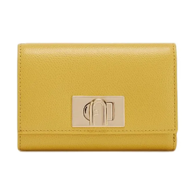 Furla 1927 Collection Leather Wallet Women's Yellow-0