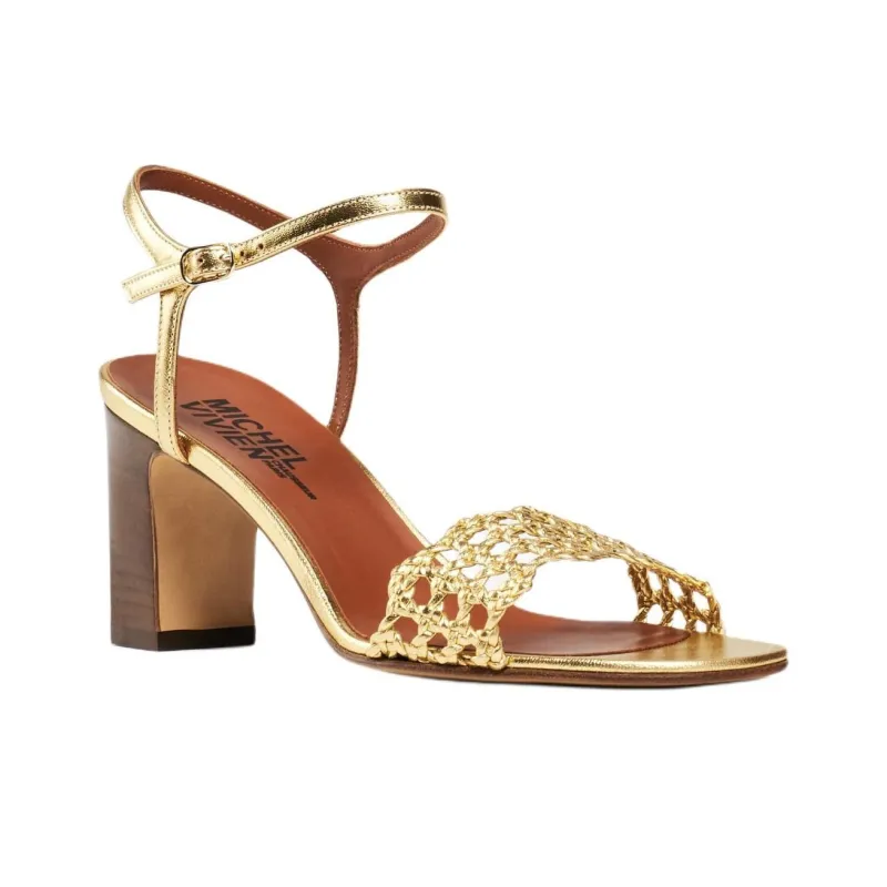 MICHEL VIVIEN Strap Sandals 6.5cm Women's Gold-3