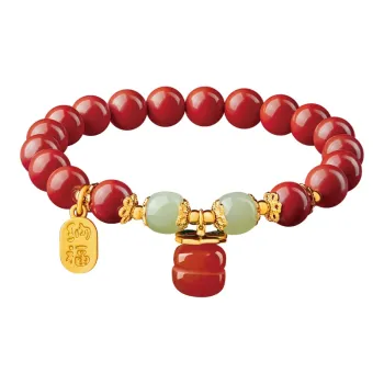 SGE Reconstructed Cinnabar Jade Bracelets Women's