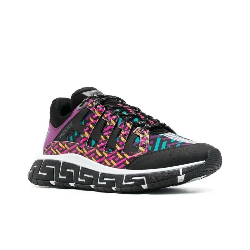 FANSIZHE Trigreca Slip Resistant, Abrasion Resistant, Breathable Low Top Sports Casual Shoes Men's Black Purple-1