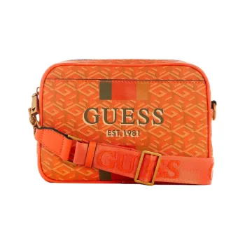 GUESS Artificial Leather Camera Bags Crossbody Bag Shoulder Bag Unisex Orange