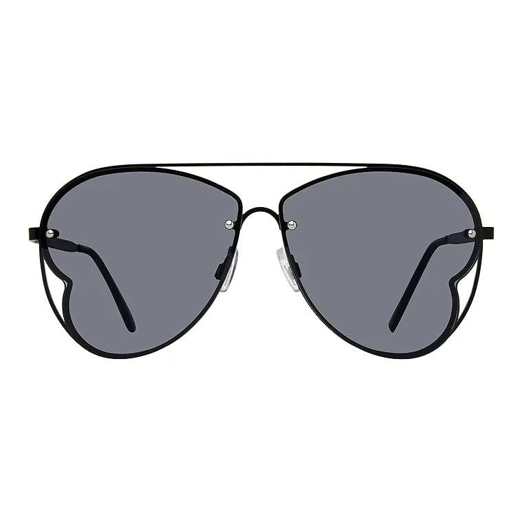 STEVE MADDEN Irregular Shape Sunglasses Unisex Black-1