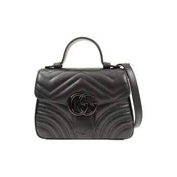 GUCCI Marmont Quilted Leather Messenger Bag, Chain Bag, Shoulder Bag, Crossbody Bag, Handbag Mini Women's Black