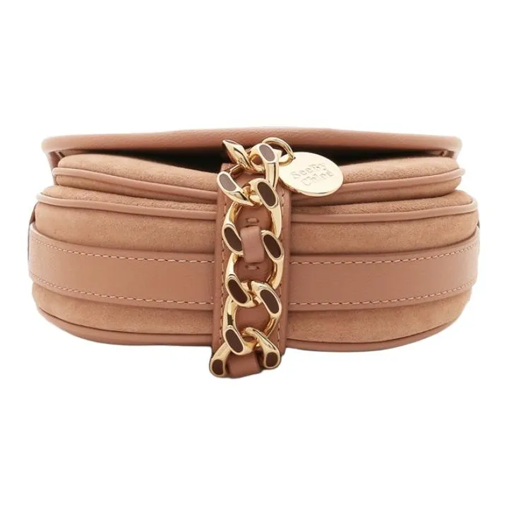 See By Chloe Suede Saddle Bag Women's Coffee Pink-4