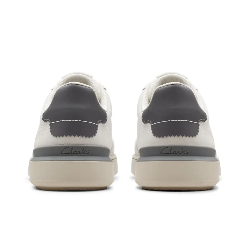 Clarks Low Top Skateboard Shoes Men's White-3