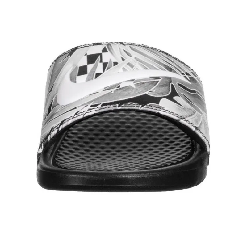 Nike Benassi Jdi Floral Slides Black/Grey Women's-3