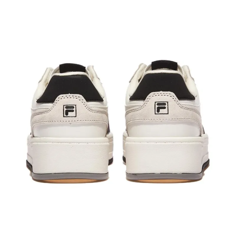 FILA Anti Slip Wear Resistant Low Top Skateboard Shoes Unisex White Black Korean Style-4