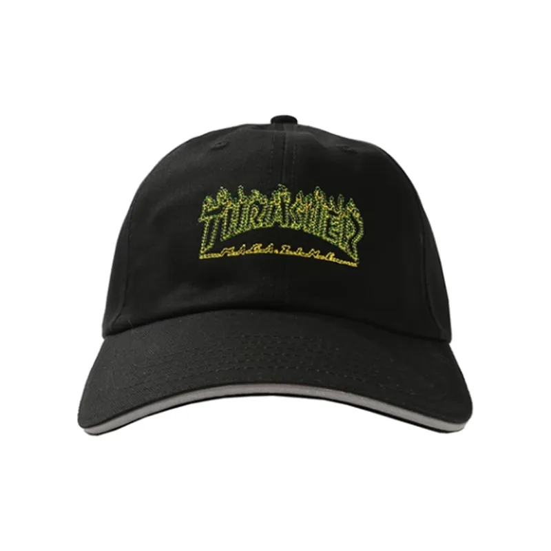 Thrasher Cotton Baseball Caps Unisex Black-1