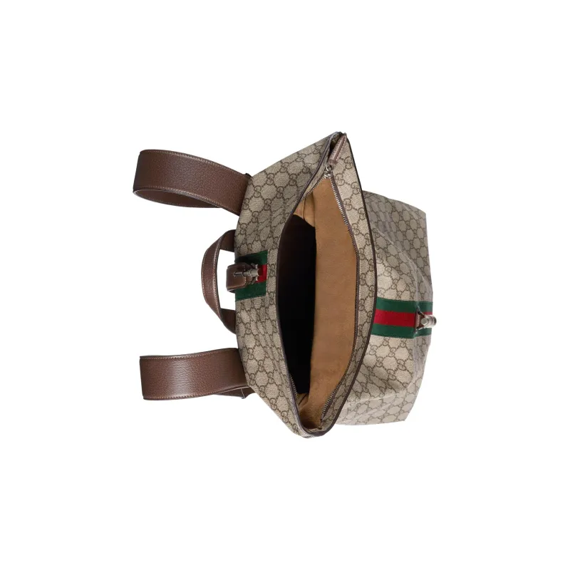 GUCCI Jackie 1961 Canvas With Leather Backpack Men's Beige & Ebony-6