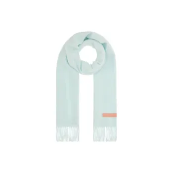Acne Studios Logo Detailed Fringed Edge Scarf