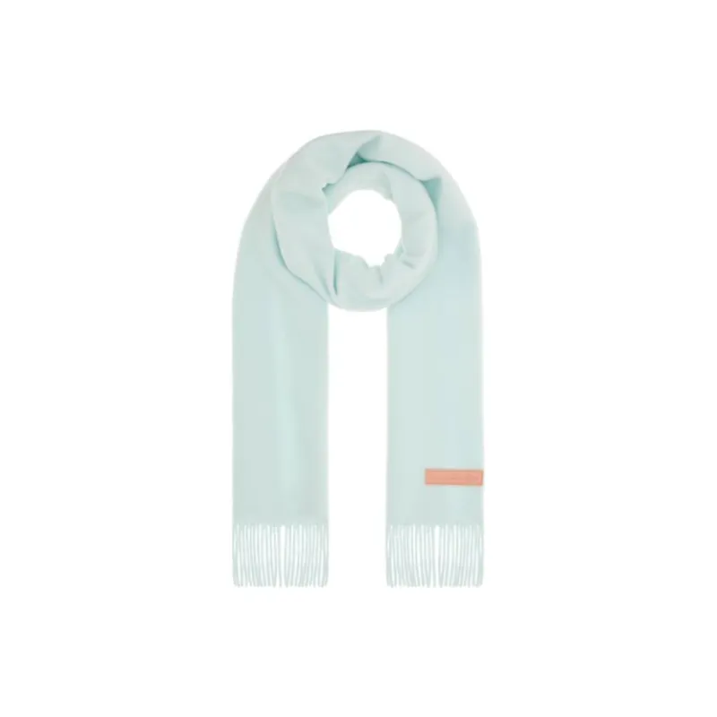 Acne Studios Logo Detailed Fringed Edge Scarf-0