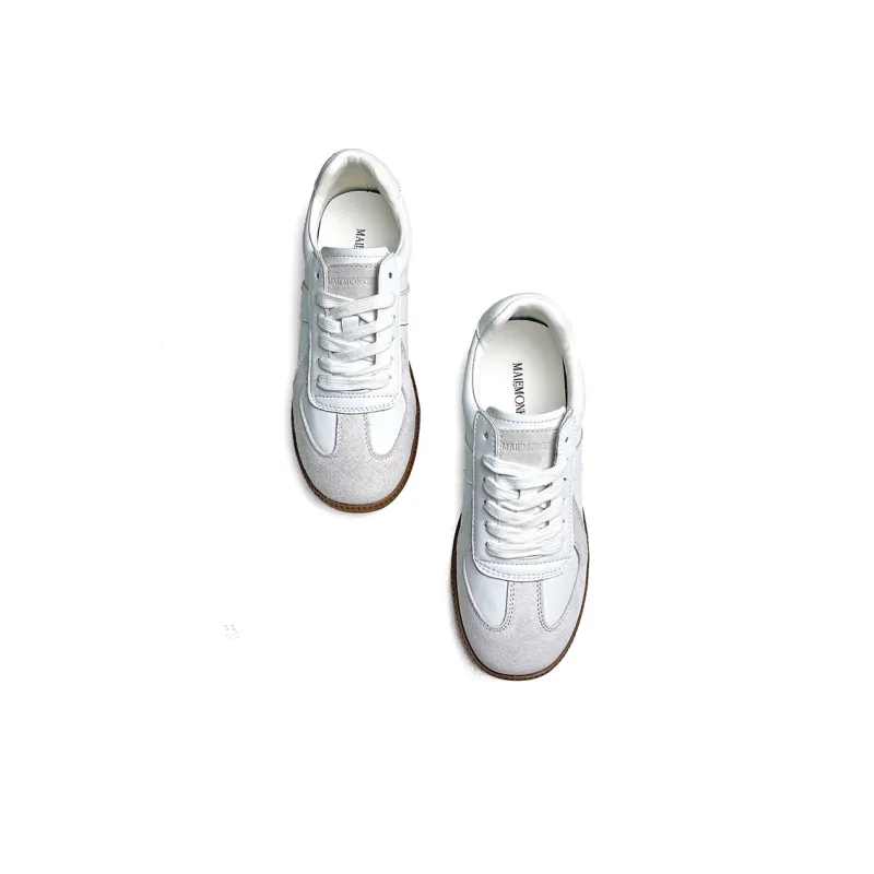 MALEMONKEY Low Top Skateboard Shoes Women's White Gray-2