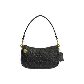 COACH Swinger Soft Shiny Grained Leather Portable Crossbody Bag Shoulder Bag Women's Multicolor Amazon Green
