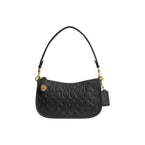 COACH Swinger Soft Shiny Grained Leather Portable Crossbody Bag Shoulder Bag Women's Multicolor Amazon Green