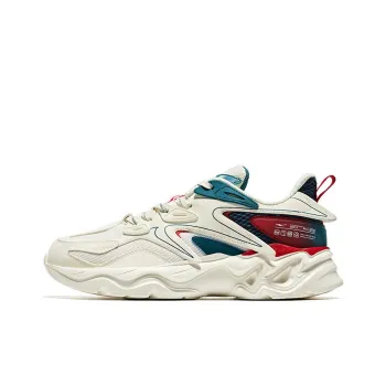 HENANBOWUYUAN x Erke Cushioning Slip Resistant And Abrasion Resistant Low Top Running Shoes Men's White Green Red
