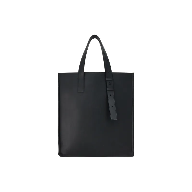 FERRAGAMO Matte Cowhide Tote Bag Shopping Bag Handbag Men's Black-1