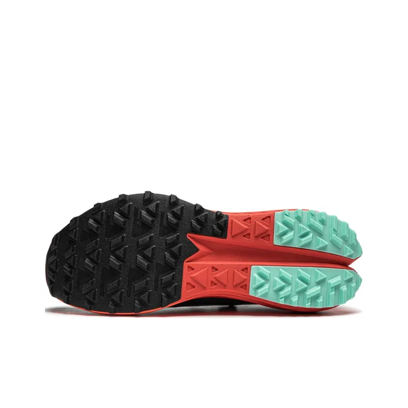 LiNing Dilu PRO Cushioned Slip Resistant Low Top Running Shoes Men's Black Green Orange-3