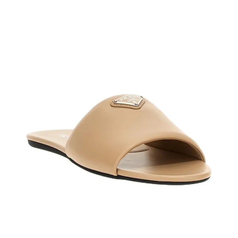 PRADA Rubber Sole Slip Resistant Slide Slippers Women's Umber-2