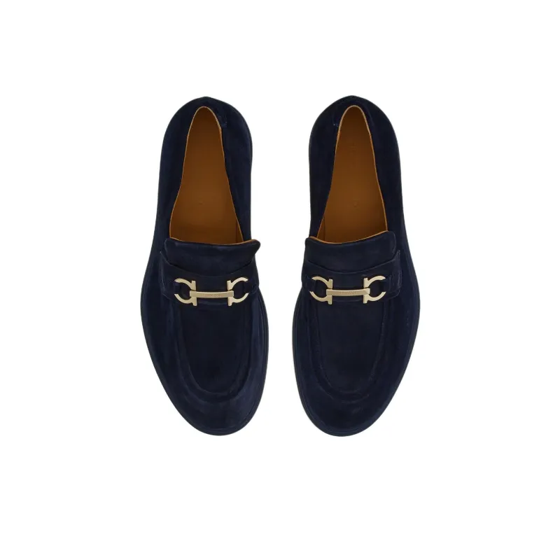 FERRAGAMO Gancini-plaque Suede Loafers-2